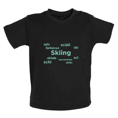 Skiing Languages Baby T Shirt