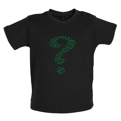 Green Bat Question Mark Baby T Shirt