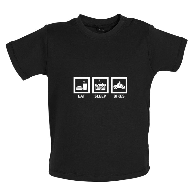 Eat Sleep Bikes Baby T Shirt