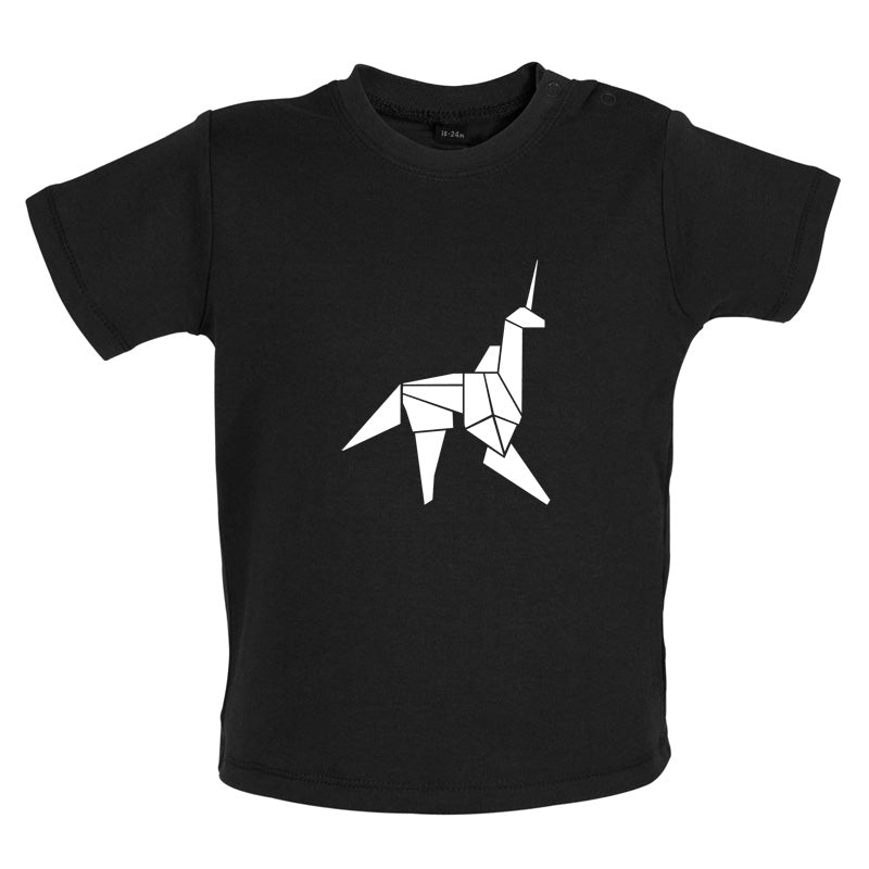 Origami Paper Unicorn Baby T Shirt