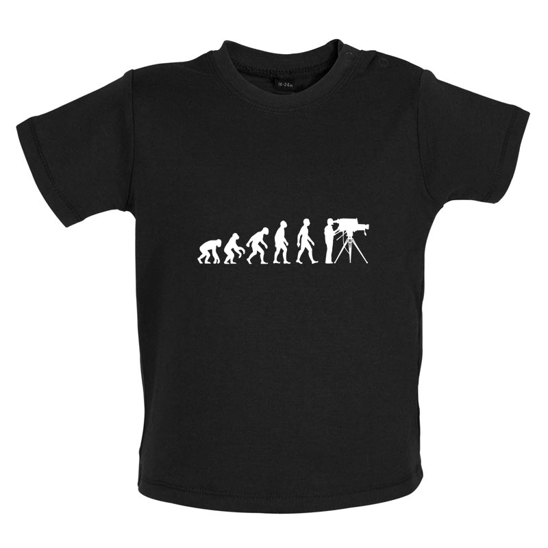 Evolution of Man Cameraman Baby T Shirt