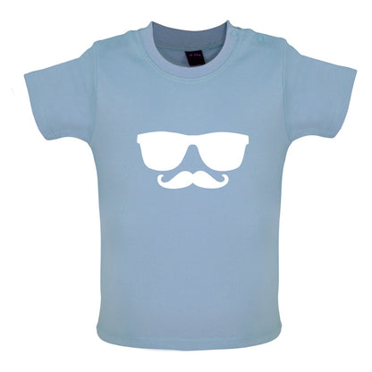 Moustache Glasses Baby T Shirt