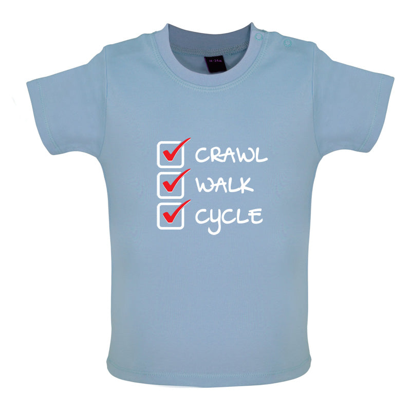 Crawl Walk Cycle Baby T Shirt