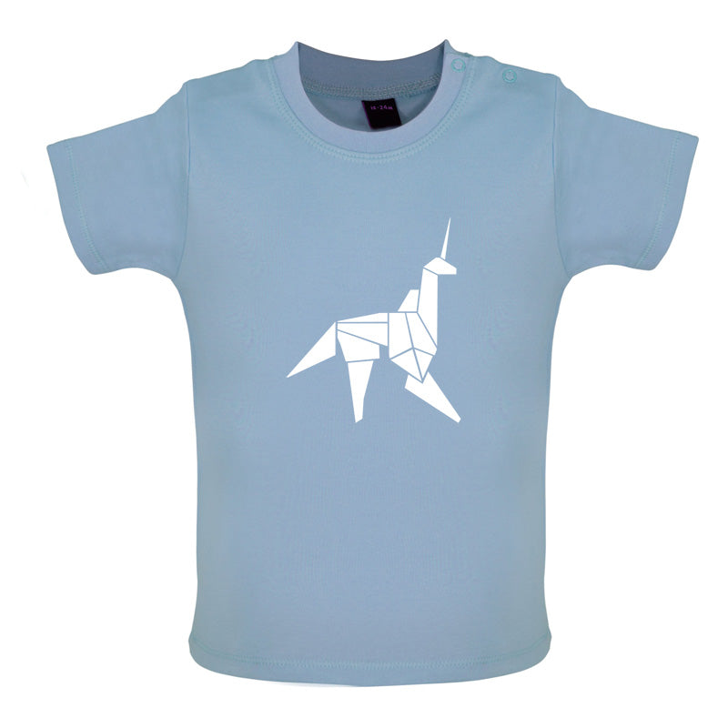 Origami Paper Unicorn Baby T Shirt