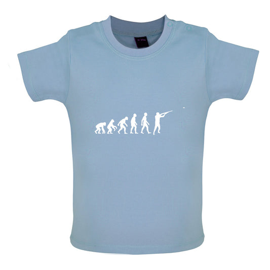 Evolution of Man Clay Pigeon Shooting Baby T Shirt