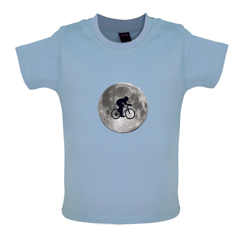 Cycling Moon Baby T Shirt