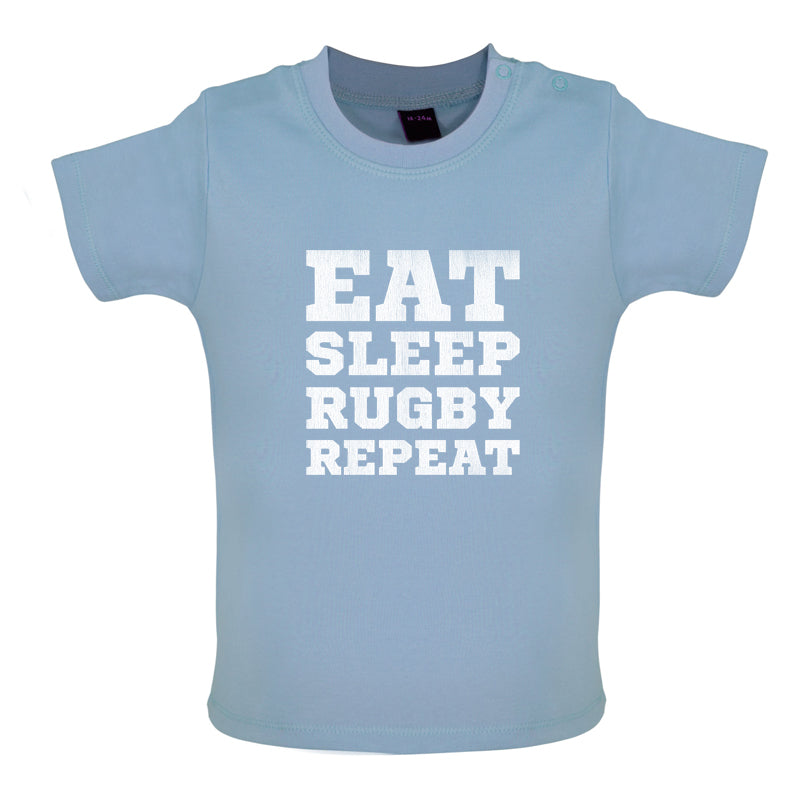 Eat Sleep Rugby Repeat Baby T Shirt