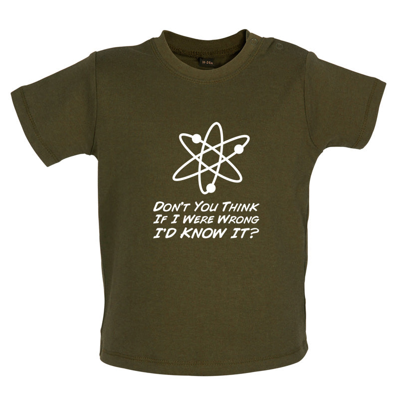 Don't You Think If I Were Wrong I'd Know It Baby T Shirt