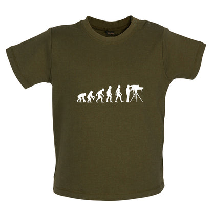 Evolution of Man Cameraman Baby T Shirt