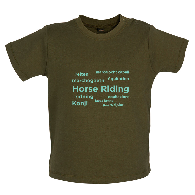 Horse Riding Languages Baby T Shirt