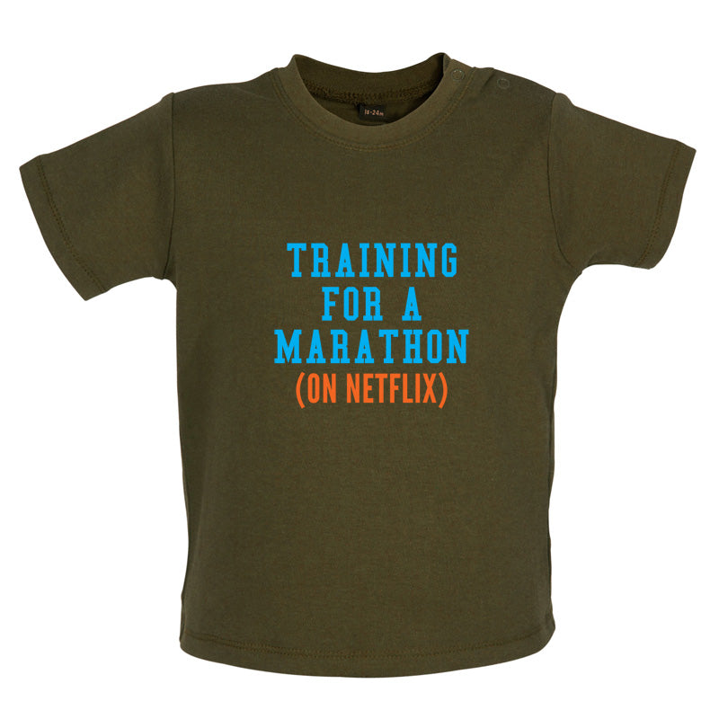 Training For A Marathon On Netflix Baby T Shirt