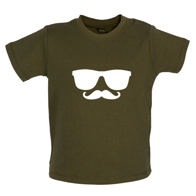 Moustache Glasses Baby T Shirt