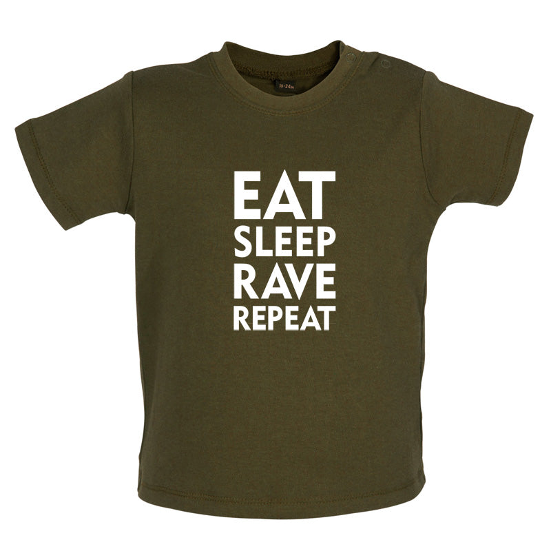 Eat Sleep Rave Repeat Baby T Shirt