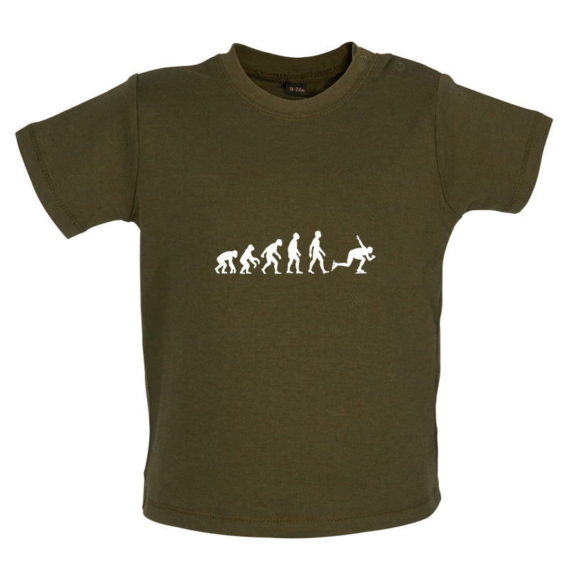 Evolution Of Man Speed Skating Baby T Shirt