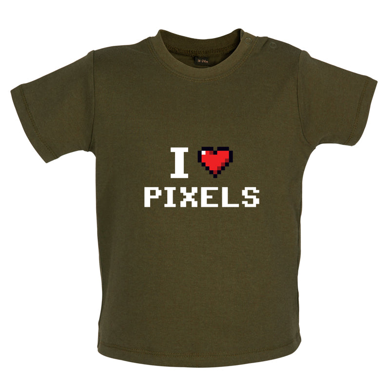 I Love Pixels Baby T Shirt