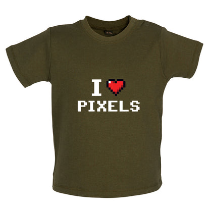 I Love Pixels Baby T Shirt