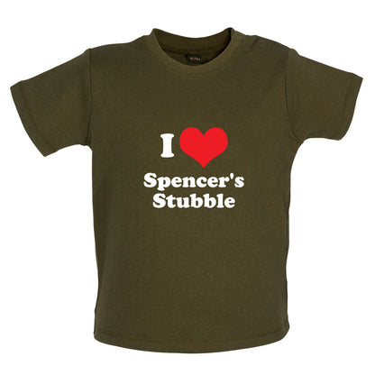 I Love Spencer's Stubble Baby T Shirt