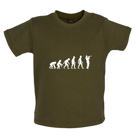 Evolution of Man Trumpet Player Baby T Shirt