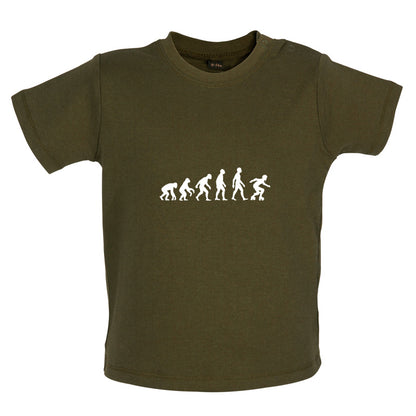 Evolution Of Man Roller Derby Baby T Shirt