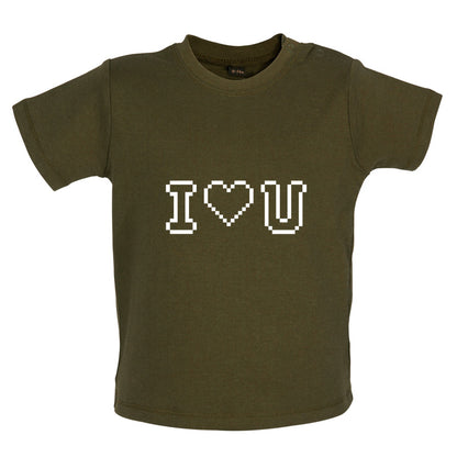 I Love U (Pixels) Baby T Shirt