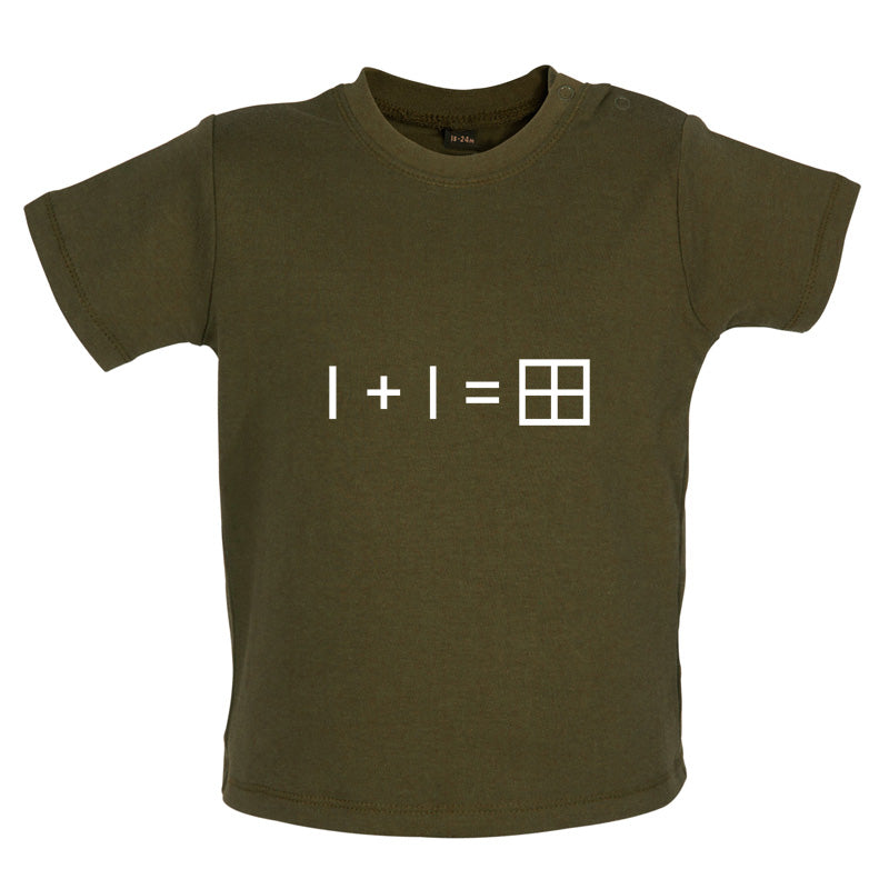 1 + 1 = Window Baby T Shirt