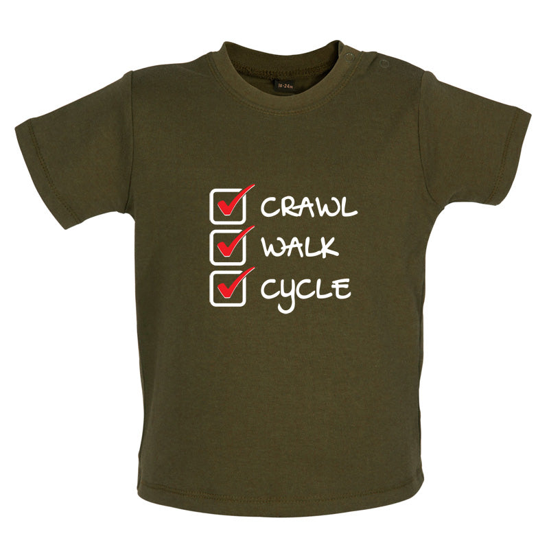 Crawl Walk Cycle Baby T Shirt