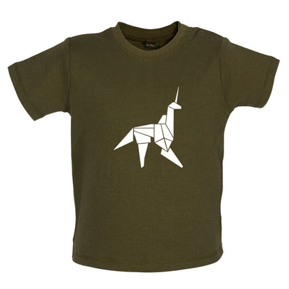 Origami Paper Unicorn Baby T Shirt