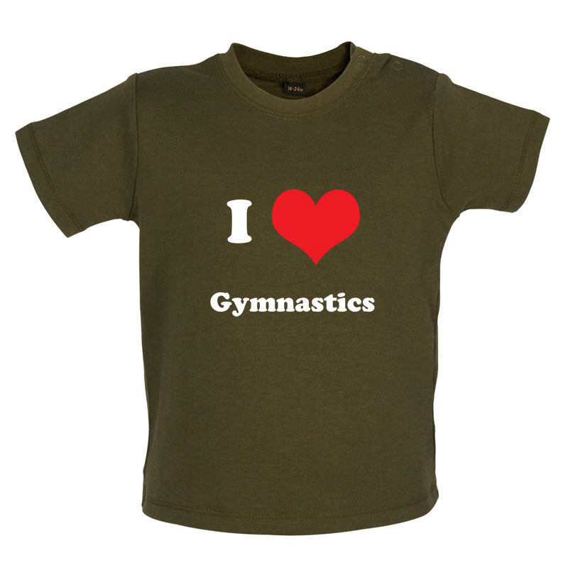 I Love Gymnastics Baby T Shirt