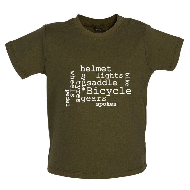 Bicycle Word Cloud Baby T Shirt