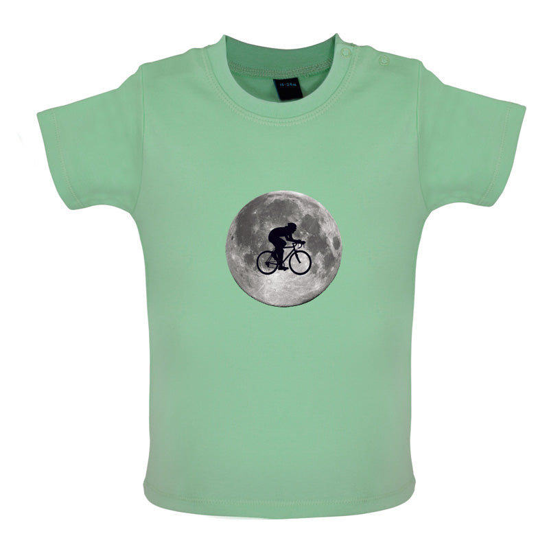 Cycling Moon Baby T Shirt