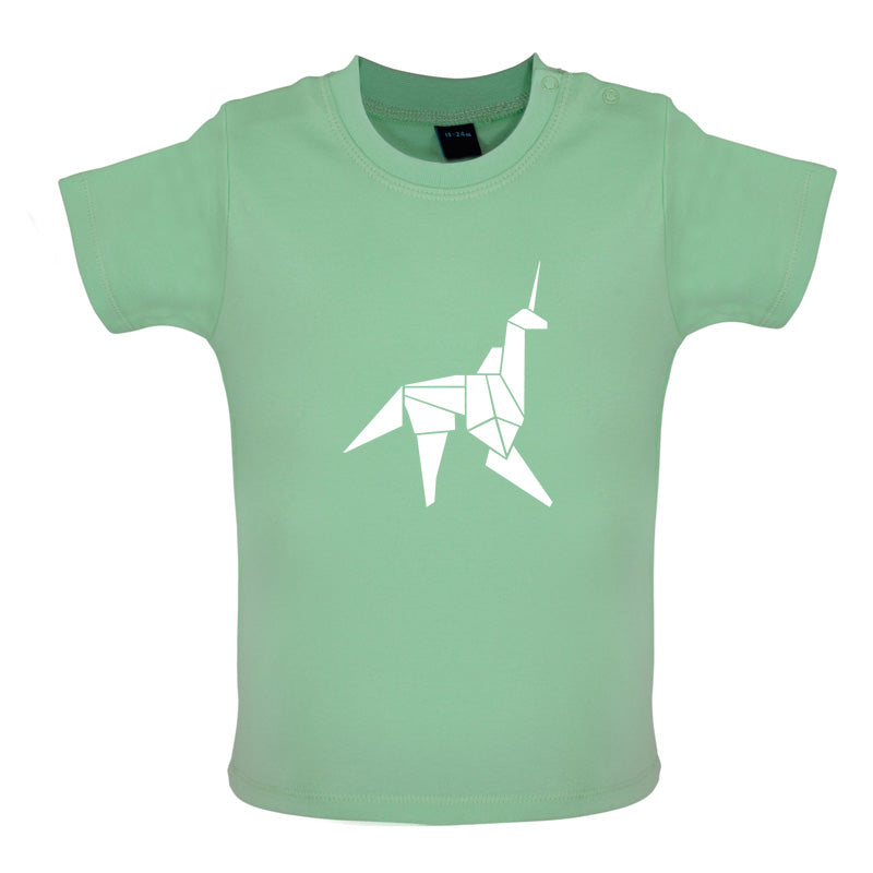 Origami Paper Unicorn Baby T Shirt