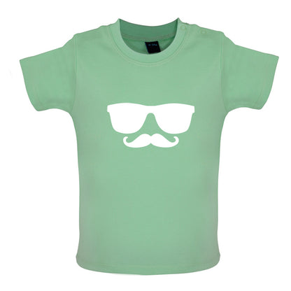 Moustache Glasses Baby T Shirt