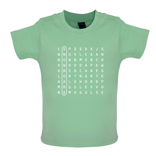 WordSearch Snowboarding Baby T Shirt