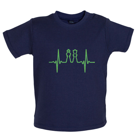 Heartbeat Chess Baby T Shirt