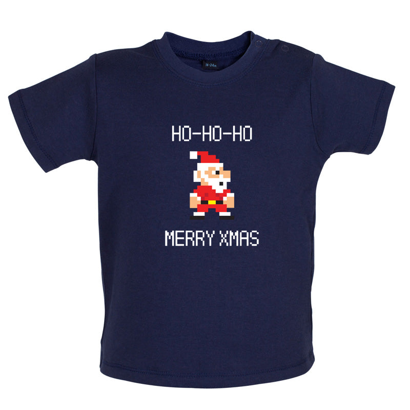 8 Bit Santa Pixel Baby T Shirt