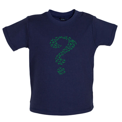 Green Bat Question Mark Baby T Shirt