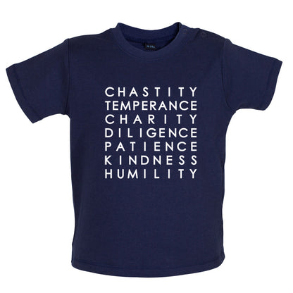 7 Catholic Virtues Baby T Shirt