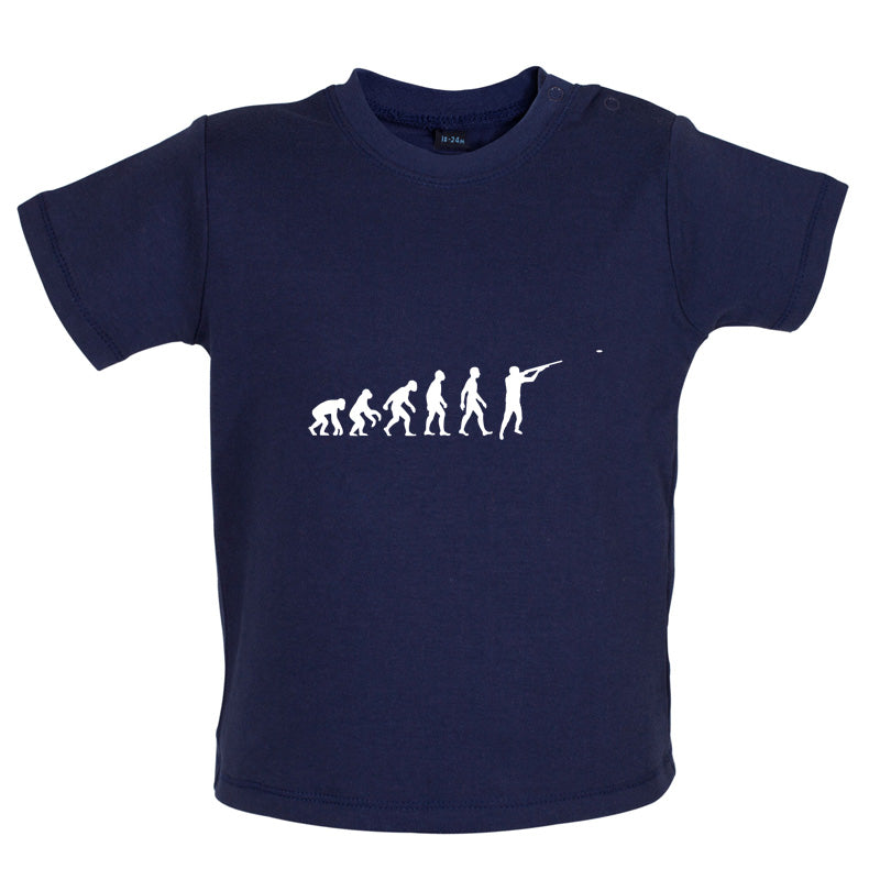 Evolution of Man Clay Pigeon Shooting Baby T Shirt