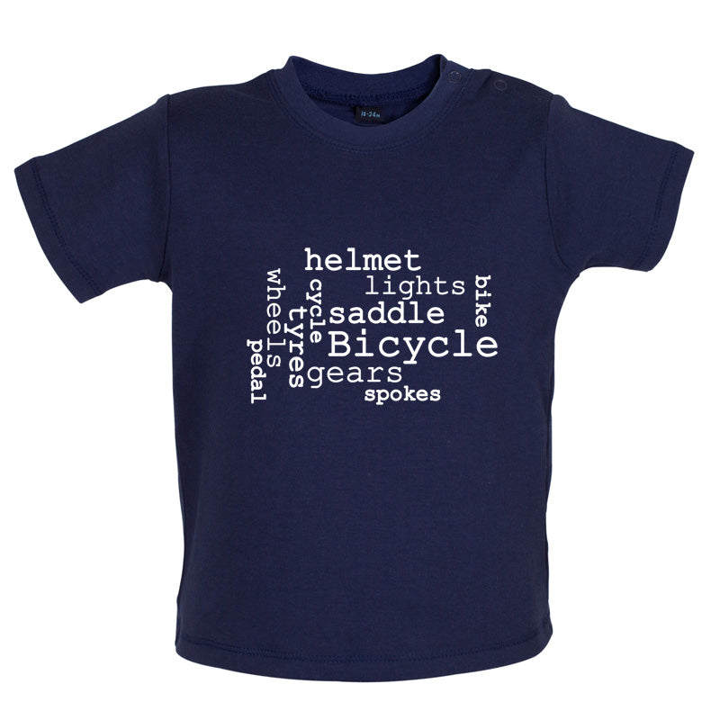 Bicycle Word Cloud Baby T Shirt