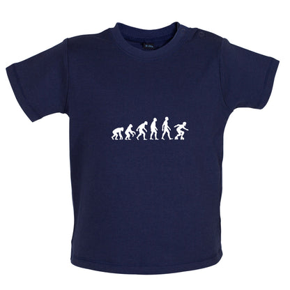 Evolution Of Man Roller Derby Baby T Shirt