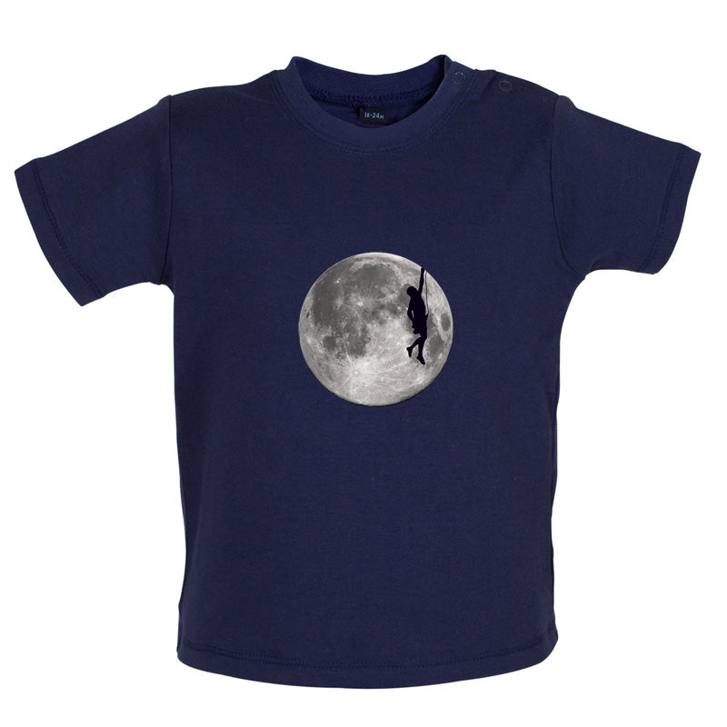 Rock Climbing Moon Baby T Shirt