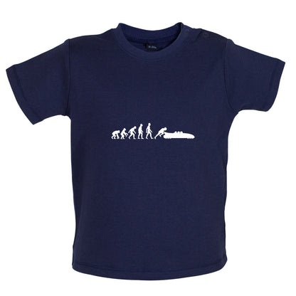 Evolution of Man Bobsleigh Baby T Shirt