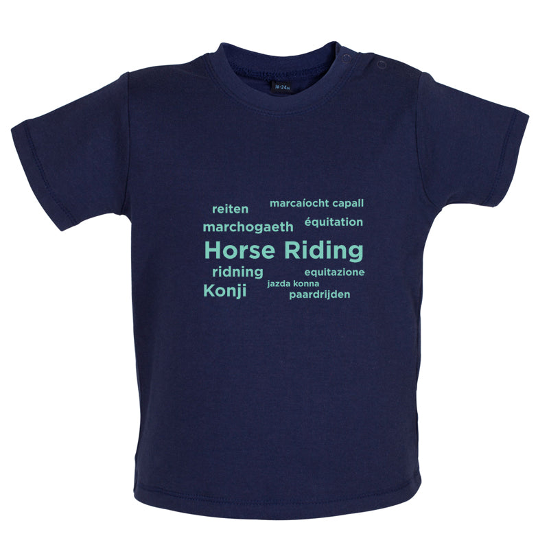 Horse Riding Languages Baby T Shirt