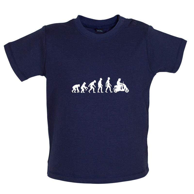 Evolution Of Man Moped  Baby T Shirt