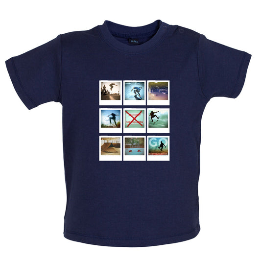 Go Skateboarding Photo Collage Baby T Shirt