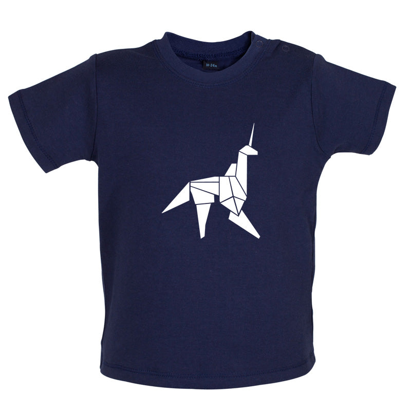 Origami Paper Unicorn Baby T Shirt