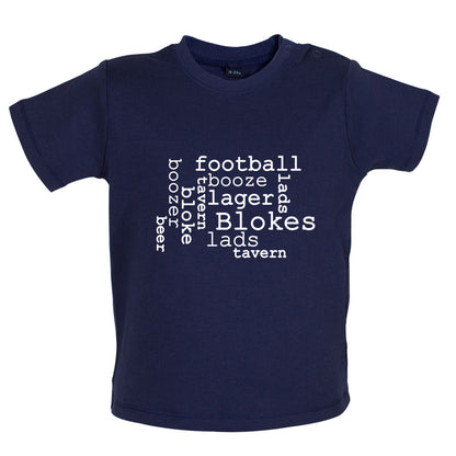 Blokes Word Cloud Baby T Shirt