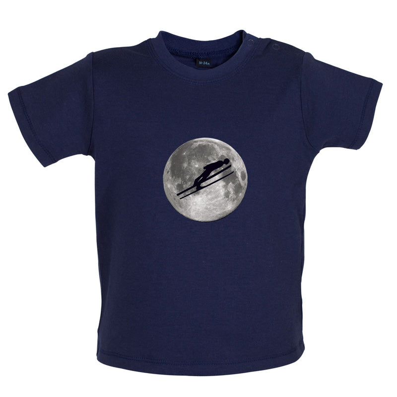 Ski Jump Moon Baby T Shirt