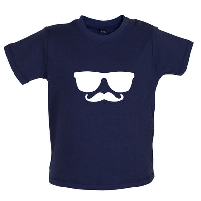 Moustache Glasses Baby T Shirt