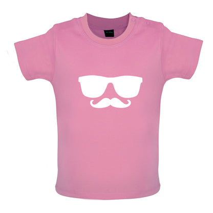 Moustache Glasses Baby T Shirt